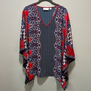 belle by Kim Gravel Size Large, Navy, Red and cream